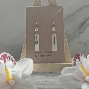 SOFIYA HANDMADE 18K GOLD PLATED CUBIC ZIRCONIA AND MOTHER OF PEARL EARRINGS